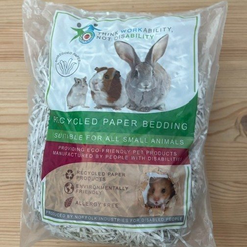 Recycled paper bedding